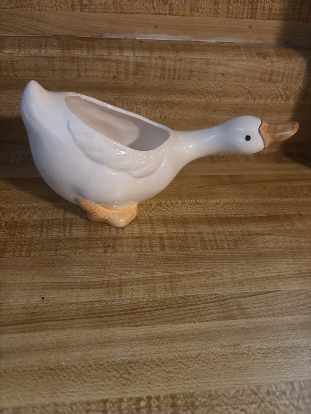 Vintage White Duck Planter
